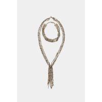 2'li Boncuklu Gerdanlık Kolye - Kahverengi