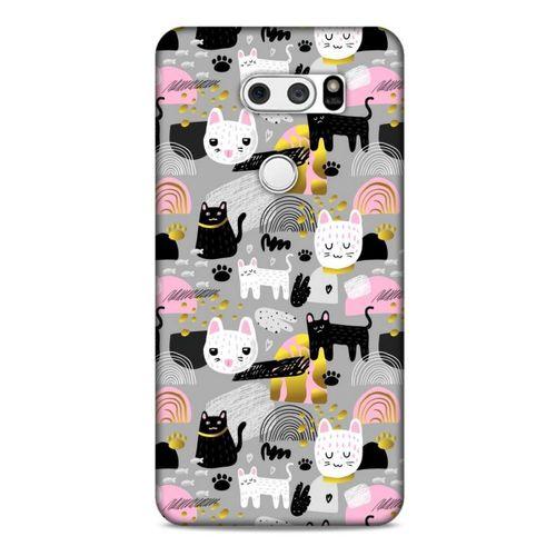 Lopard LG K40S Uyumlu Kılıf Kediler (8) Baskılı Kılıf Cins Kediler