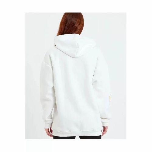 Lucky Life Baskılı Kapüşonlu Sweatshirt - Beyaz