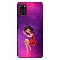 Samsung Galaxy A41 Kılıf Depresyon (40) Fit Silikon Kılıf Kahverengi Beyaz