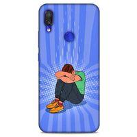 Xiaomi Redmi Note 7 Kılıf Depresyon (32) Soft Silikon Kılıf Turuncu Kahve