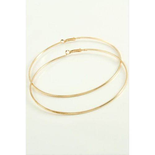 Ezme Çizgili Metal Halka Küpe 8-9-10 cm