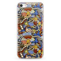 Apple iPhone SE Kılıf Doodle Sinemasever Arka Kapak Koruma Desenli Full Koruyucu