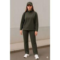 Kadın Balıkçı Yaka Fermuar Detay Polar Sweat Ve Pantolon Ikili Takım