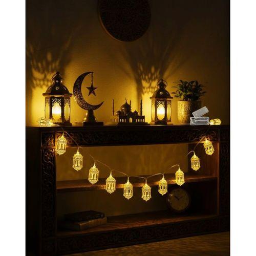 Ramazan Işıkları Pilli Altın Fener Tasarımlı Dekoratif Led Aydınlatma