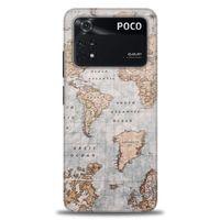 Xiaomi Poco M4 Pro 4G Kılıf HD Baskılı Kılıf - Dünya Haritası + Tam Ekran Koruyucu