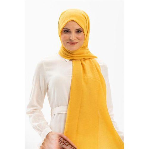 Düz Vual Kumaş Şal Hardal Hrd