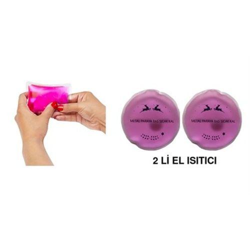 Pembe Ceylan Cep Sobası,El Isıtıcı,İki Adet Sıcak Su Torbası Pvc  9Cm