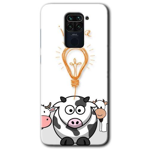 MRCİLETİSİM Xiaomi Redmi Note 9 Kılıf HD Desen Baskılı Arka Kapak + Temperli Cam - İdea Lamp