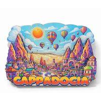 Kapadokya Temalı Ahşap Buzdolabı Magneti Model 4