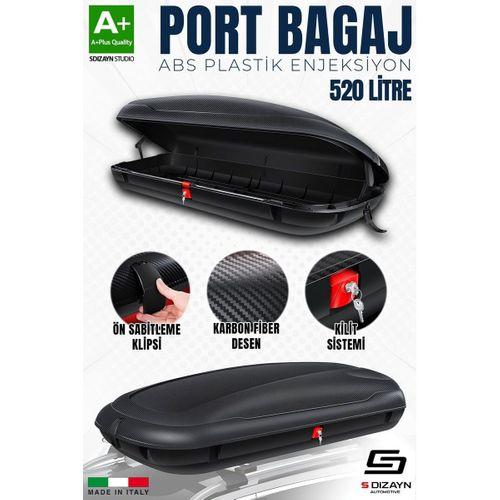 Araç Üzeri Port Bagaj Karbon Fiber Desen 520 Litre Enjeksiyon Plastik