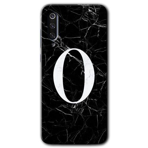 Xiaomi Mi 9 HD Baskılı Kılıf + 9D Tam Ekran Koruyucu - Siyah Mermer Desenli O Harfi