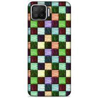 Oppo A73 Kılıf Patchwork (6) Silikon Kılıf Su Yeşili