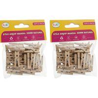 FUFİ AHŞAP MANDAL (25 mm) NATUREL ( İki Adet )