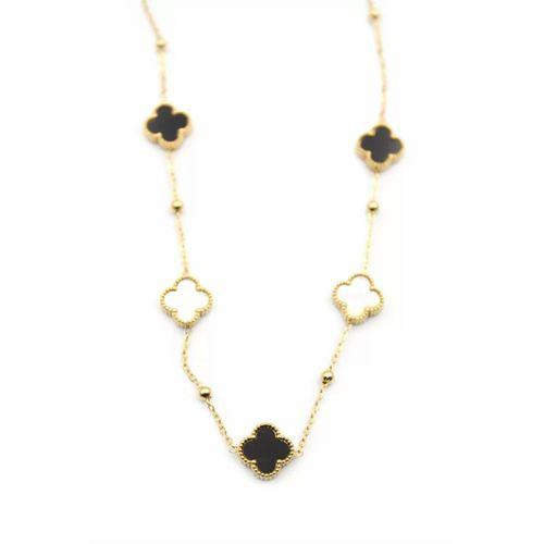 Boncuklu Yonca Kolye - Altın