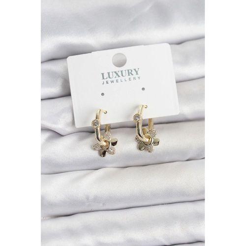 Zirkon Taşlı Pirinç Kadın Göçmen Küpesi