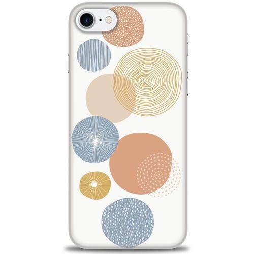 iPhone 7 Kılıf HD Baskılı Kılıf - Mavi Daireler + Tam Ekran Koruyucu
