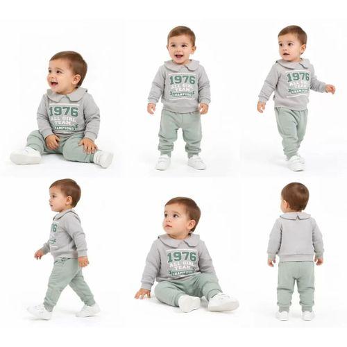 6/24 Ay Bebe Yakalı Penye Bebek Takımı