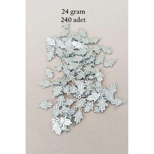 Oya Abiye Bileklik Kolye Pleksi Metalik Plastik Pul Gümüş Renk 24 gram 240 adet - BNC586