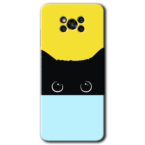 Poco x3 NFC Kılıf HD Desen Baskılı Arka Kapak - Kara-Kedi + Kırılmaz Cam
