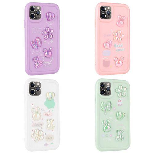 Apple iPhone 11 Pro Max Kılıf Kabartma Figürlü Parlak Zore Toys Silikon Kapak