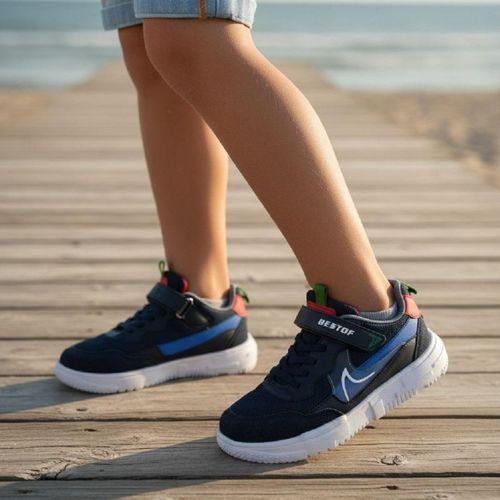 Bestof 366 Lacivert Fileli Fuspetli Erkek Çocuk Spor Ayakkabı