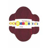 5 Adet Kristal El Örgü Lif İpi Bordo 98220