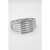 Yaldızlı Kalın Kaburga Bilezik - Gümüş