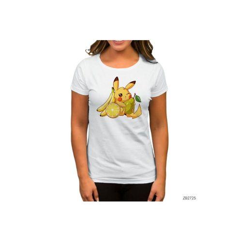 Pikachu Fruit Beyaz Kadın Tişört