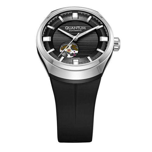 Quantum QMG1203.351 Otomatik Silikon Siyah Safir Cam 10 ATM 43 mm Erkek kol Saati