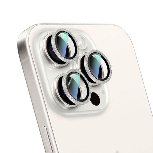 Apple iPhone 15 Pro Max CaseWorld Alloy Sparkling Diamond Serisi Taşlı Lens Koruyucu