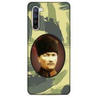 Oppo Reno 3 Pro 5g Kılıf Atatürk (17) Tasarım Kılıf Kamuflaj Koyu Yeşil