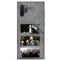 Samsung Galaxy Note 10 Plus Kılıf Atatürk (12) Koruyucu Silikon Gri