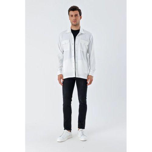 20193 Oversize Erkek Gömlek - Beyaz