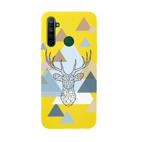 Realme 5i Polygon Deer Premium Silikonlu Telefon Kılıfı