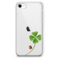 Apple iPhone SE 2020 Kılıf UğurBöceği Yonca Arka Kapak Koruma Desenli Full Koruyucu