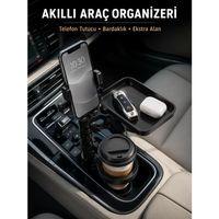 Araç Konsolu İçin Telefon Tutuculu Bardaklık Düzenleyici