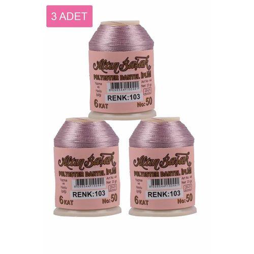 3 Adet Altınbaşak Oya ve Dantel İpi 20 gr - Royaleks - No: 103