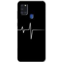 Samsung Galaxy A21s HD Baskılı Kılıf + 9D Tam Ekran Koruyucu - Heart Rytm