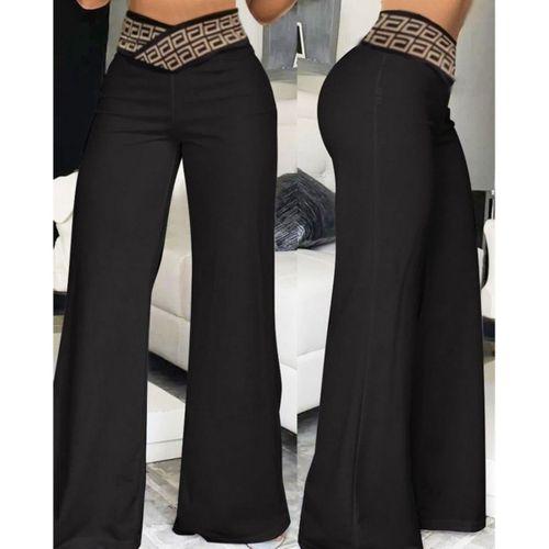 Kadın Belde Kruvaze Ve Ribana Detay Ispanyol Paça Ithal Krep Pantolon