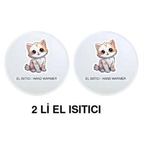 Sevimli Kedi Cep Sobası,El Isıtıcı,2 Adet Sıcak Su Torbası Pvc  9Cm