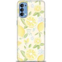 Oppo Reno 4 Kılıf HD Baskılı Kılıf - Limon + Tam Ekran Koruyucu