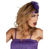 Mor Renk Tüylü Çarliston Saç Bandı