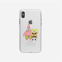 iPhone Xs Max Sünger Bob ve Patrickstar Şeffaf Telefon Kılıfı