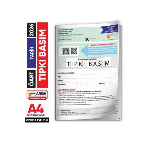 2026 MEB-AGS ÖABT Tarih Öğretmenliği ÖSYM Tıpkı Basım Kitapçığı Türkiye Geneli Deneme