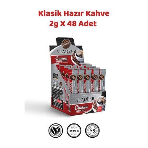 Aladeeb Klasik Hazır Kahve 2 g x 48 Adet %100 Çözünebilir Tek Kullanımlık