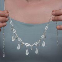 Gümüş Sonsuz Esinti Damla Telkari Kadın Kolye