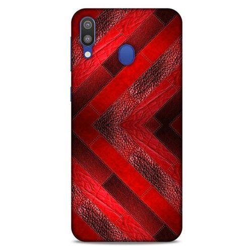 Samsung Galaxy M20 Kılıf Patchwork (28) Arka Kapak Kırmızı Siyah