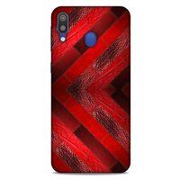 Samsung Galaxy M20 Kılıf Patchwork (28) Arka Kapak Kırmızı Siyah