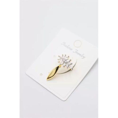 Taşlı Kıkırdak Küpe - Altın